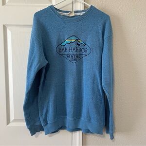 Pacific & Co. Bar Harbor Maine Blue Embroidered Sweater - Medium
